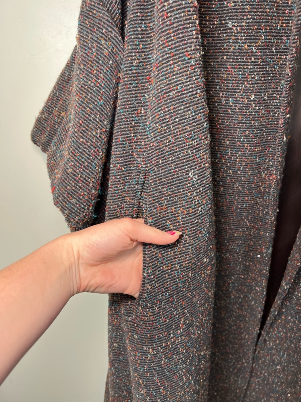 Vintage 1960s Lilli Ann Tweed Swing Coat M-XL - Picture 8 of 11